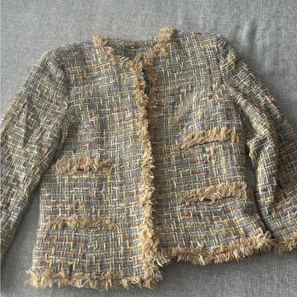 Chic Multicolor Tweed Blazer